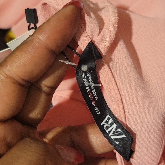 ZARA Pink Draped Asymmetric Dress Medium Summer Dress Casual Ecclectic - Picture 8 of 8